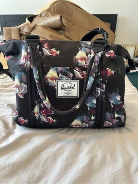 Herschel Supply Company Black Floral Diaper Bag